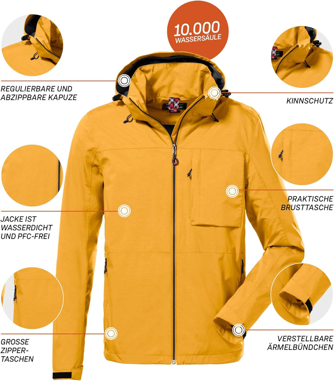 Killtec Herren Kos 106 Mn Jckt Funktionsjacke/Outdoorjacke mit abzippbarer Kapuze XXL dunkelgelb, XX