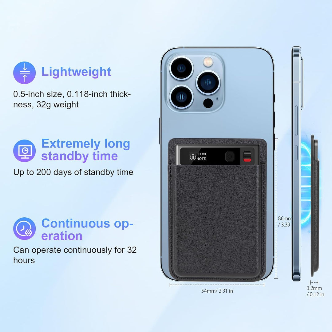 Ki Sprachrekorder - 64GB Diktiergerät Mini mit Schreibfunktion & Langer Standby-Zeit - Keine Einschr