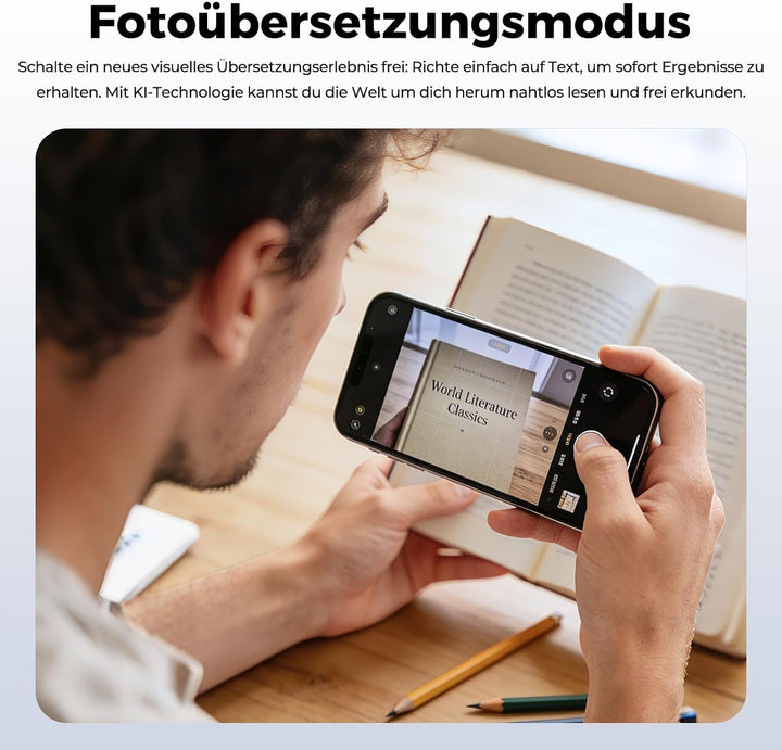 MININSO MS106 AI Übersetzer Kopfhörer Bluetooth 6.0, Übersetzungskopfhörer in Echtzeit mit 150 Sprac