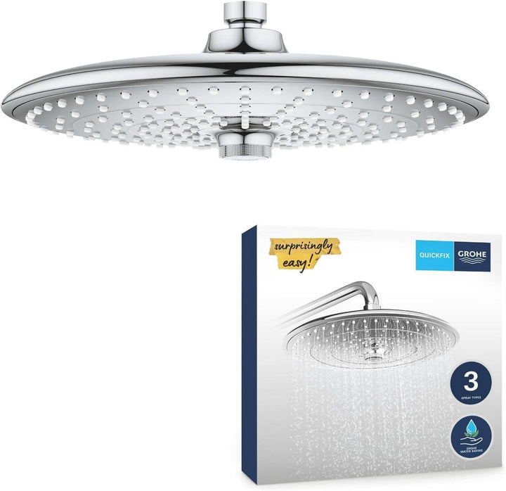 GROHE Vitalio joy 260 - Kopfbrause (wassersparend, 3 Strahlarten, Antikalk-System), chrom, 26462000
