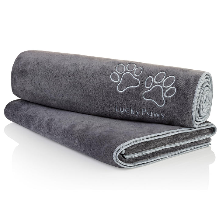 Lucky Paws® Hundehandtuch - 140x70cm XL Hundehandtuch extra saugfähig - schnell trocknend, luxuriös