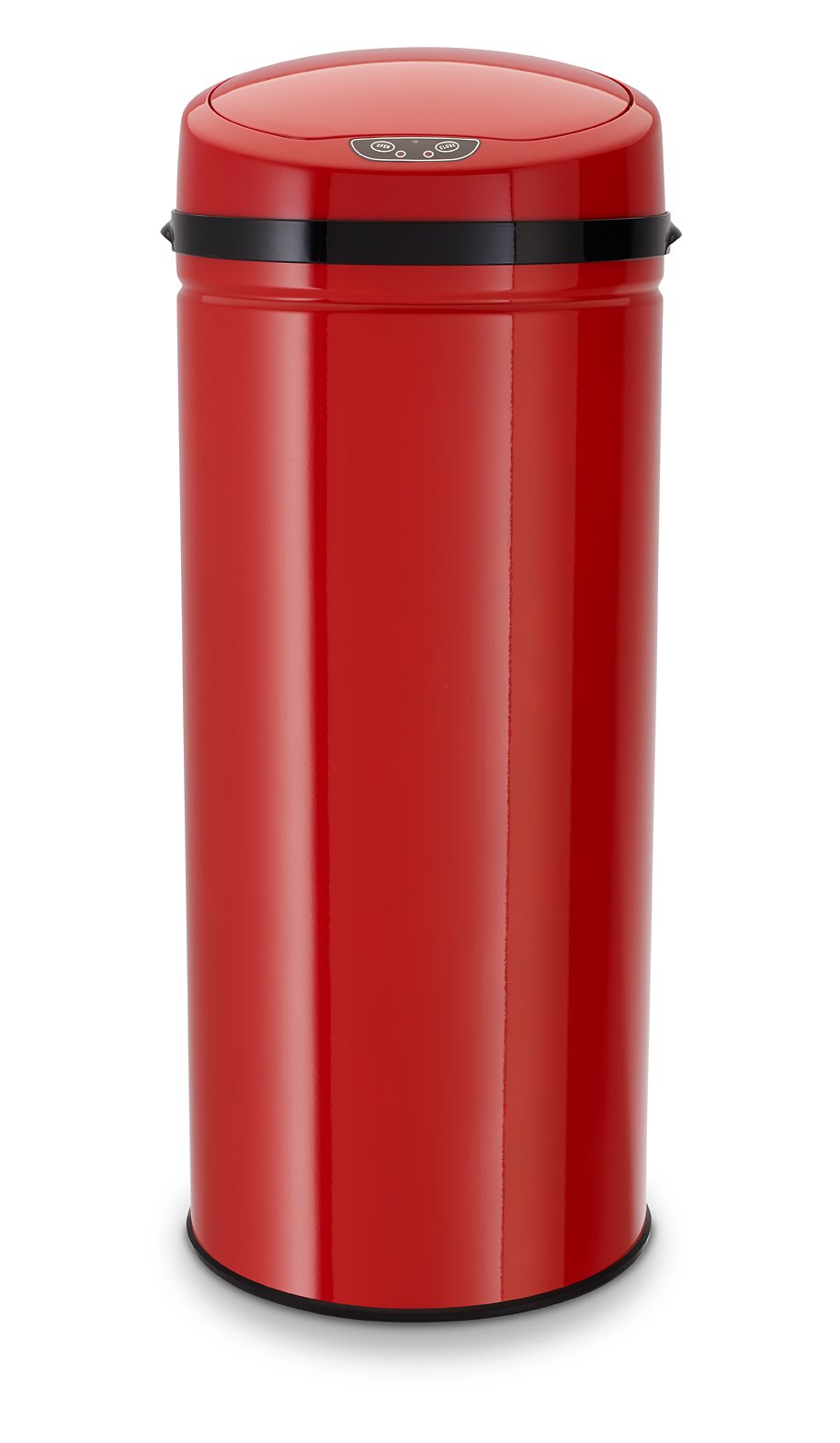 Echtwerk EW-AE-0250 Edelstahl Abfalleimer 42L mit IR Sensor, Inox Red Rot, Rot, Single