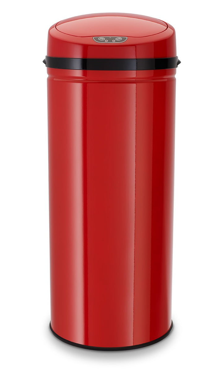 Echtwerk EW-AE-0250 Edelstahl Abfalleimer 42L mit IR Sensor, Inox Red Rot, Rot, Single
