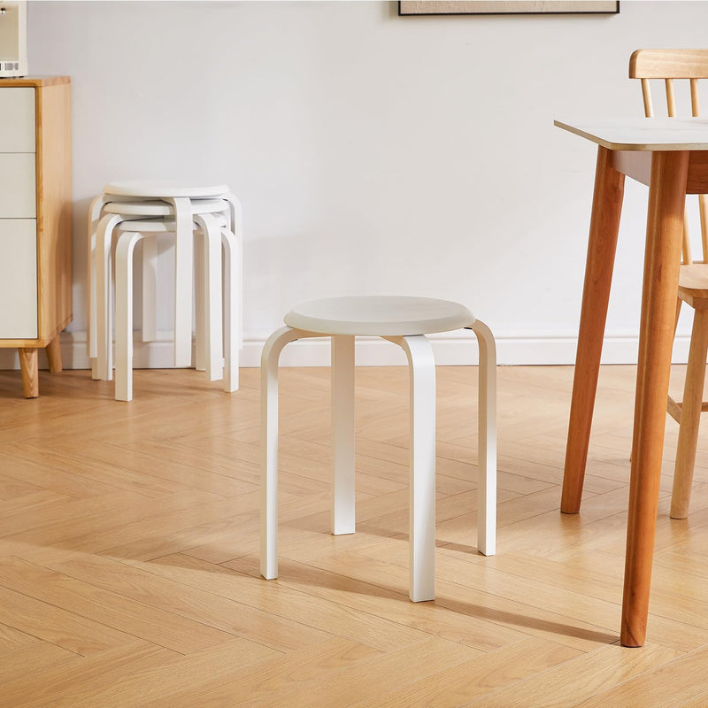 IBUYKE Stapelhocker-Massivholz Hocker Hausbank Holzhocker Mode Kreative Hocker Moderne Esstisch Hock