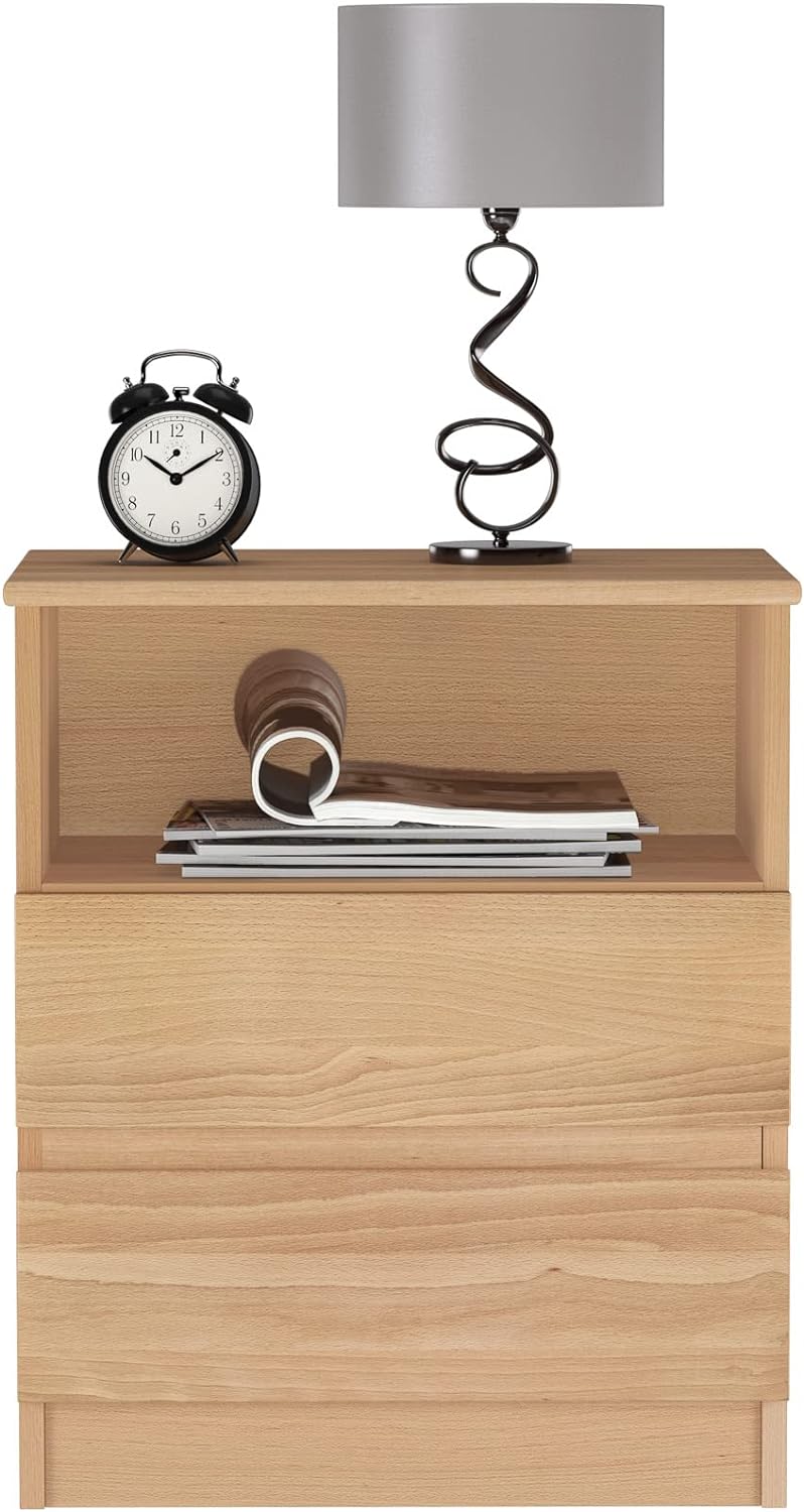 Erst-Holz Nachttisch Schubladenkommode mit Zwei Auszügen Buche 90.20-K45