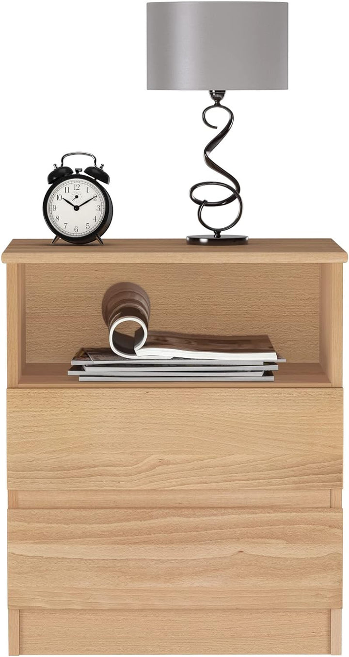 Erst-Holz Nachttisch Schubladenkommode mit Zwei Auszügen Buche 90.20-K45