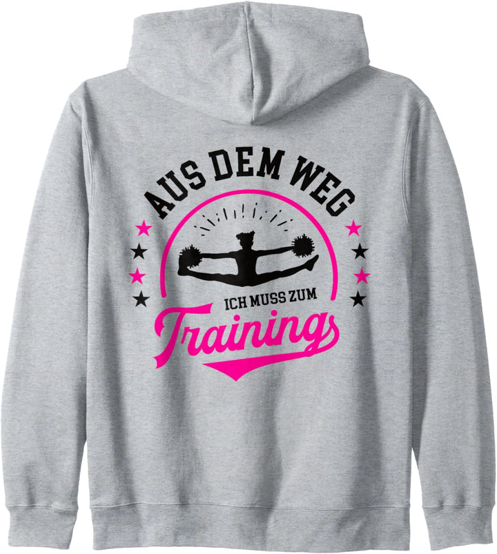 Aus dem Weg ich muss zum Training Cheerleading Cheerdance Kapuzenjacke