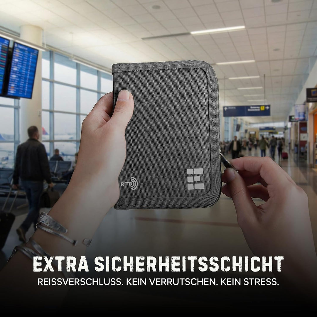 Zero Grid Reisepasshülle – Reisedokumenten-Halter mit RFID-Blockierung Shadow, Shadow
