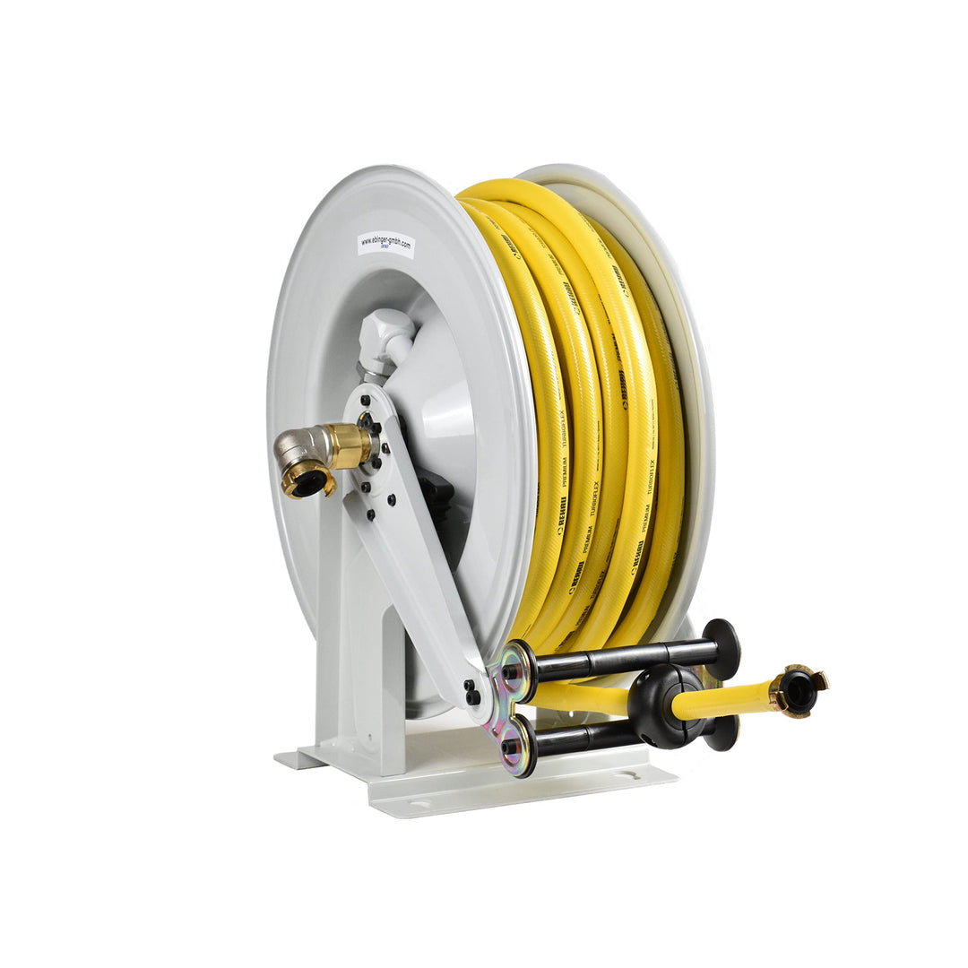 Ebinger Automatik-Schlauchaufroller OSM 610 Stahl schwarz mit 30m PVC- 1/2" Gewebeschlauc