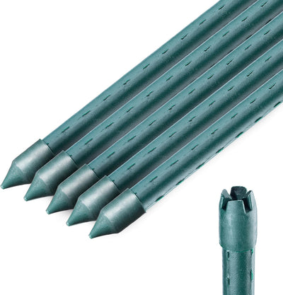 KADAX Blumenstütze aus Stahl 5 Stück, 120cm x 16mm Beschichtete Pflanzstab, Pflanzen-Rankstab, wette