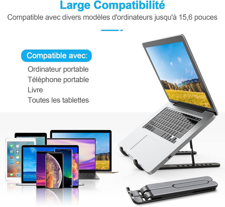 Laptop-Ständer, 8 verstellbare Ebenen, Laptop-Ständer, Silikon, rutschfest, kompatibel mit MacBook,
