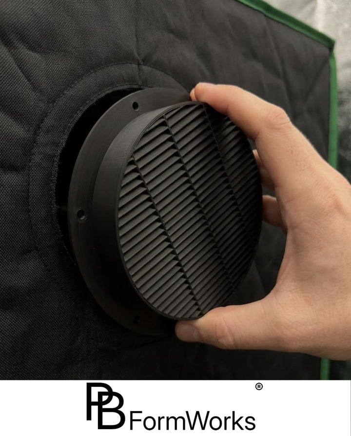 Lichtfalle 150mm Gen 2 lichtdichtes Zuluftgitter für Growbox & Growzelt | Für 150mm Systeme · Schwar