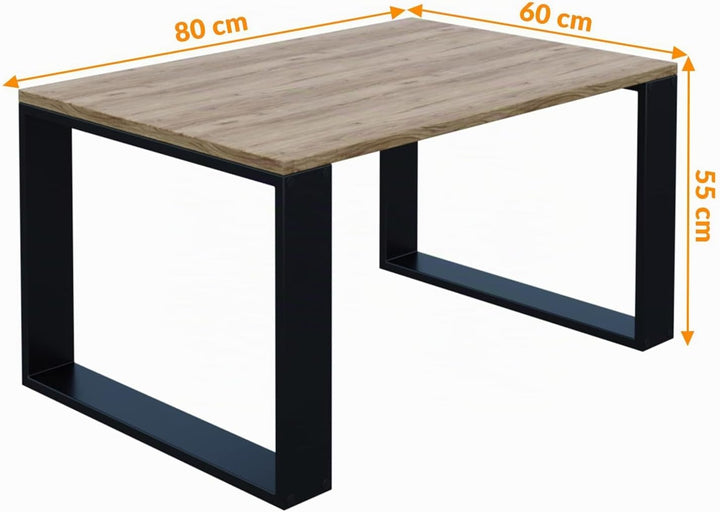 AKKE Couchtisch Wohnzimmertisch Beistelltisch Tisch Für Wohnzimmer Ancient Oak 80 x 60 x 55 L:80cm x