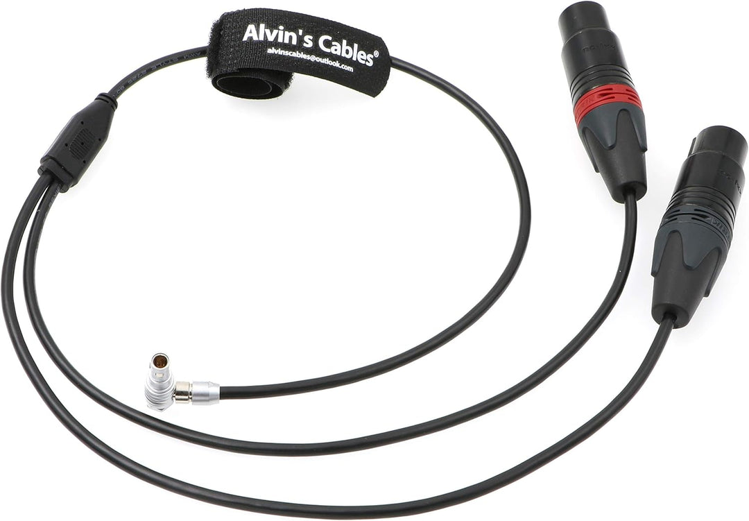 Alvin's Cables Zwei XLR 3 Pin Buchse auf 5 Pin Stecker Audio Eingangs Kabel für Arri Alexa Mini 70CM