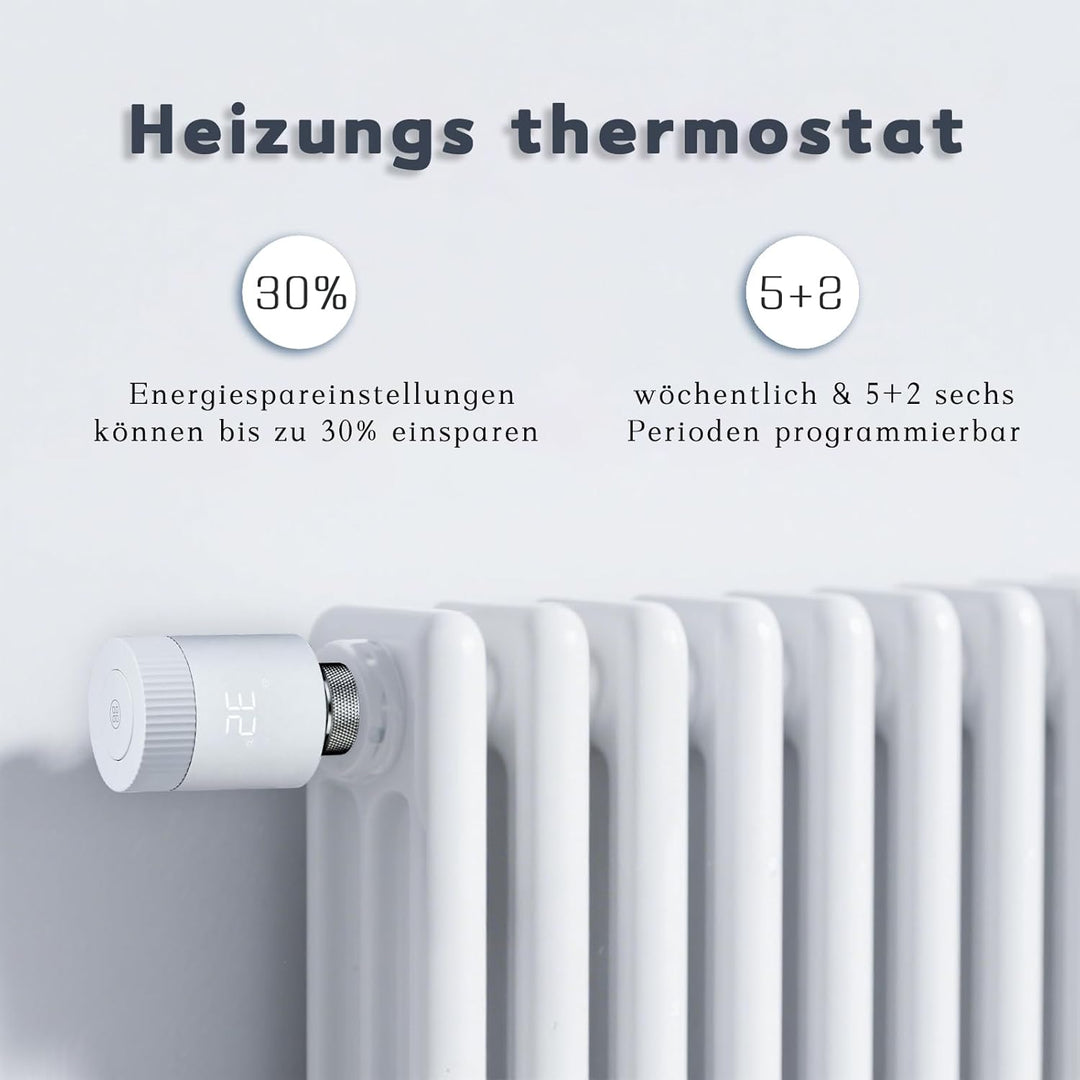 Smart Heizkörperthermostat,ZigBee Thermostat für Heizung,Programmierbar Heizungsthermostat Bluetooth