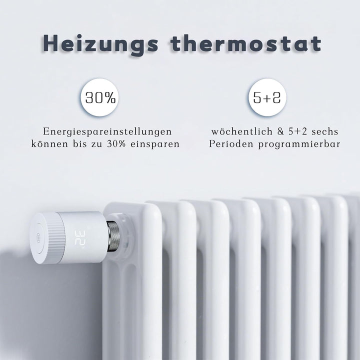 Smart Heizkörperthermostat,ZigBee Thermostat für Heizung,Programmierbar Heizungsthermostat Bluetooth