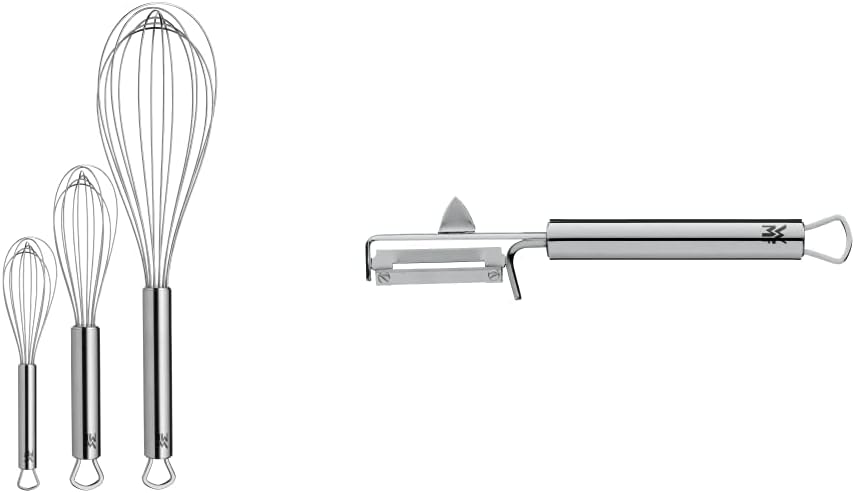 WMF Profi Plus Schneebesen Set 3-teilig & Profi Plus Kartoffelschäler Pendelklinge 19 cm, Pendelschä