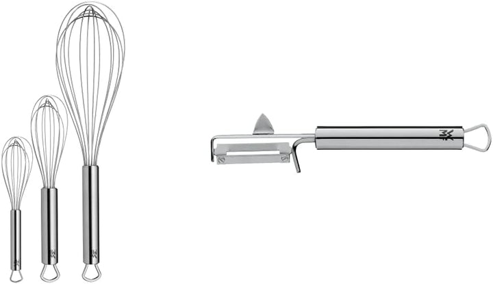 WMF Profi Plus Schneebesen Set 3-teilig & Profi Plus Kartoffelschäler Pendelklinge 19 cm, Pendelschä