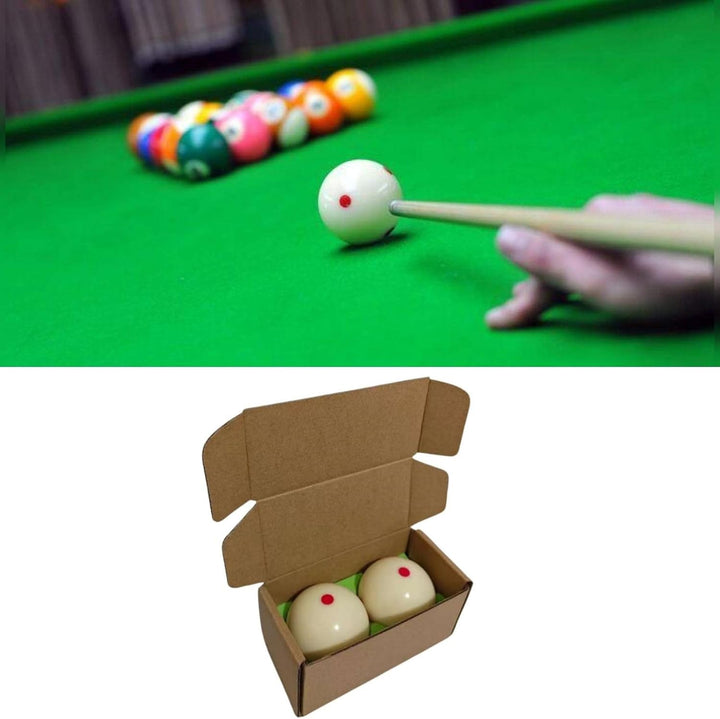 Billardkugeln Weiss, 2 Stück 57,2 mm Billiard Kugel Harz Rot Punkt Billard Cue Ball Billardtisch Tra