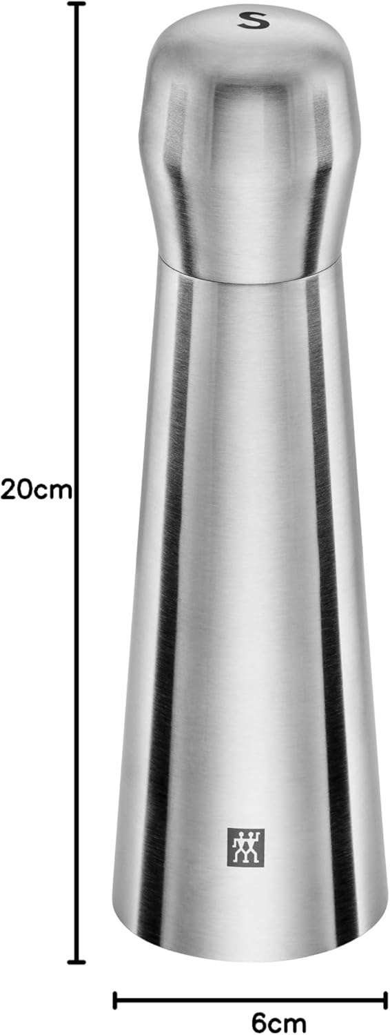 Zwilling 1003061 Salzmühle, 18/10 Edelstahl, Silber, 20 x 6 x 6 cm, Salzmühle
