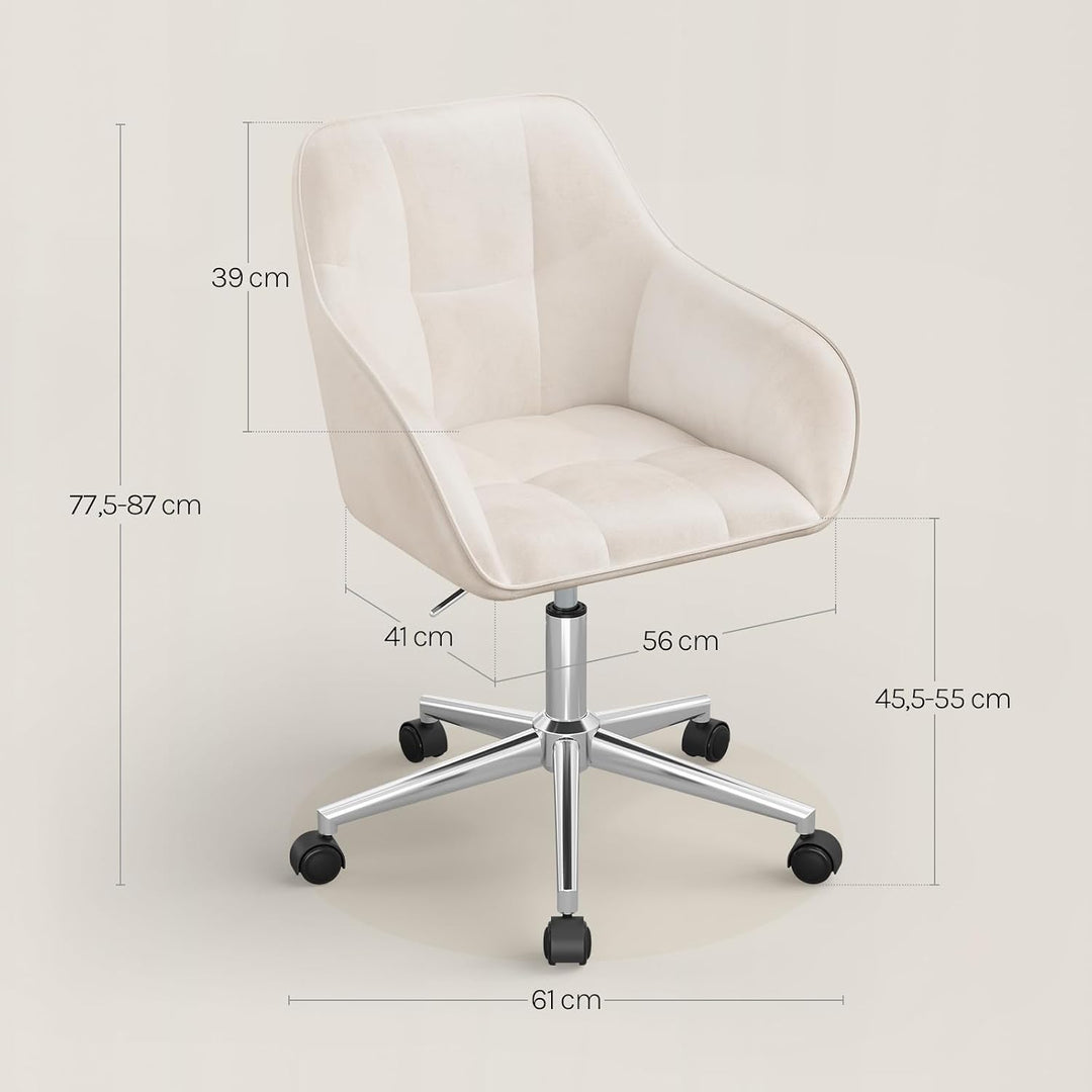 WOLTU Homeoffice Stuhl, Schreibtischstuhl, Drehstuhl, Schminkstuhl, höhenverstellbar, bis 150 kg bel