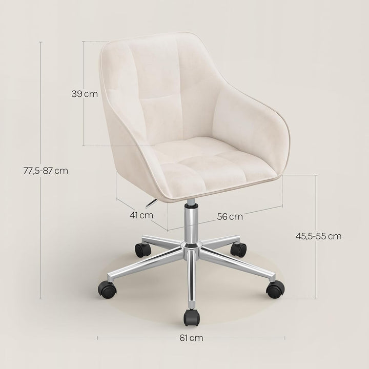 WOLTU Homeoffice Stuhl, Schreibtischstuhl, Drehstuhl, Schminkstuhl, höhenverstellbar, bis 150 kg bel