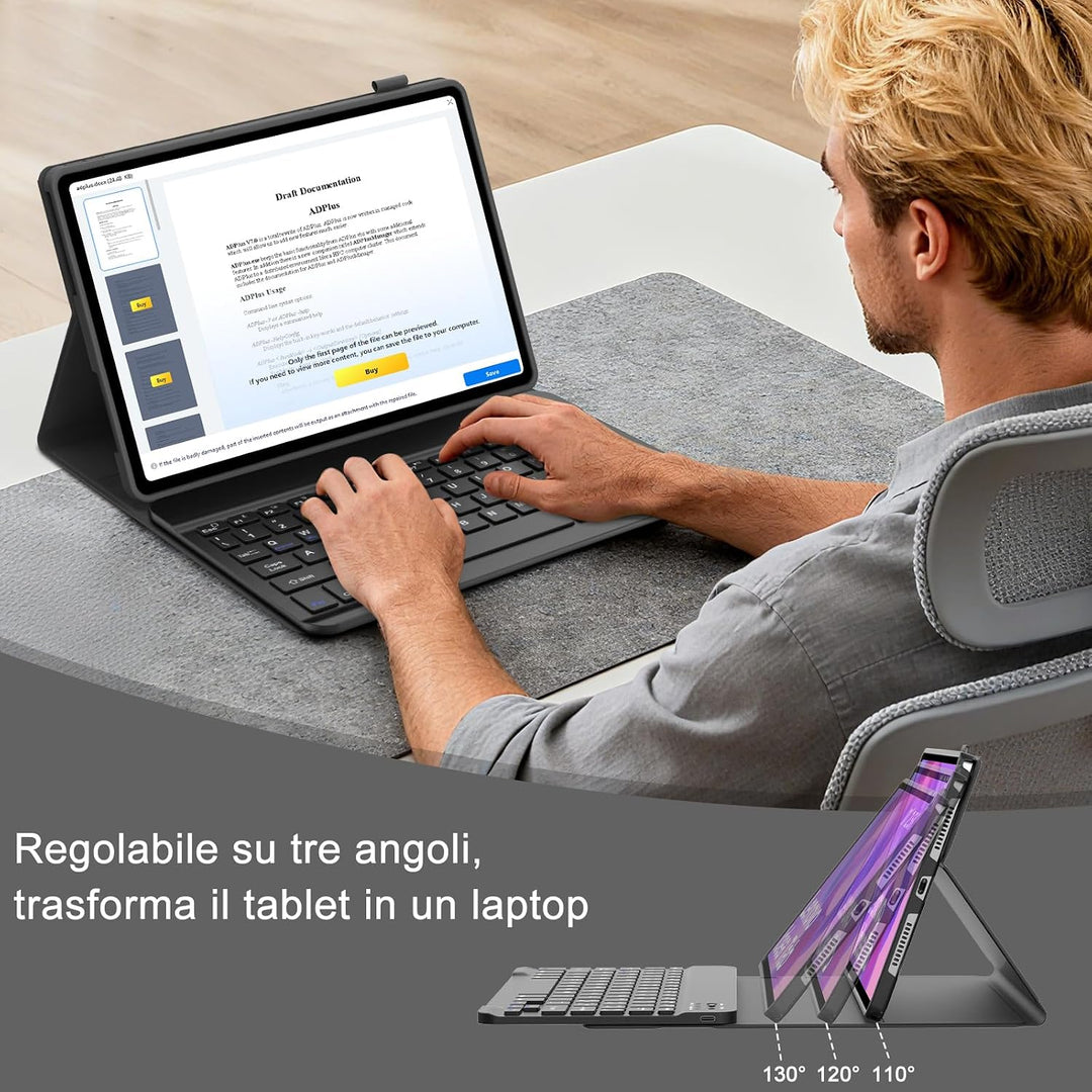 FOGARI Für Lenovo Idea Tab 2025 11/Tab M11 2024 11 Zoll Tastaturabdeckung | Abnehmbare Bluetooth-Tas