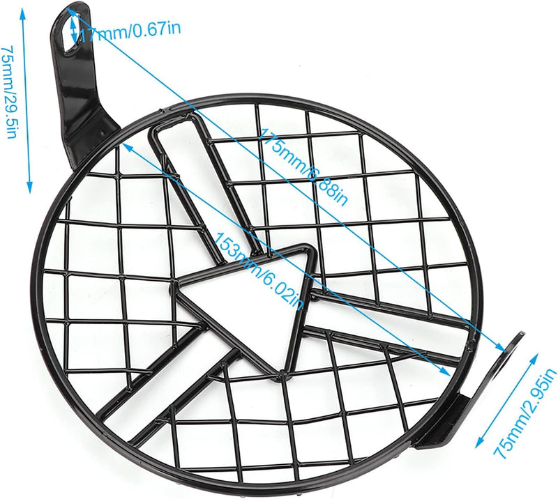 Gorgeri Scheinwerfergitter, Motorrad Frontscheinwerfer Schutzgitter Scheinwerfergrill Abdeckung Disp