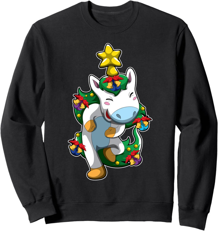 Weihnachten Einhorn - Geschmücktes Fabelwesen Sweatshirt