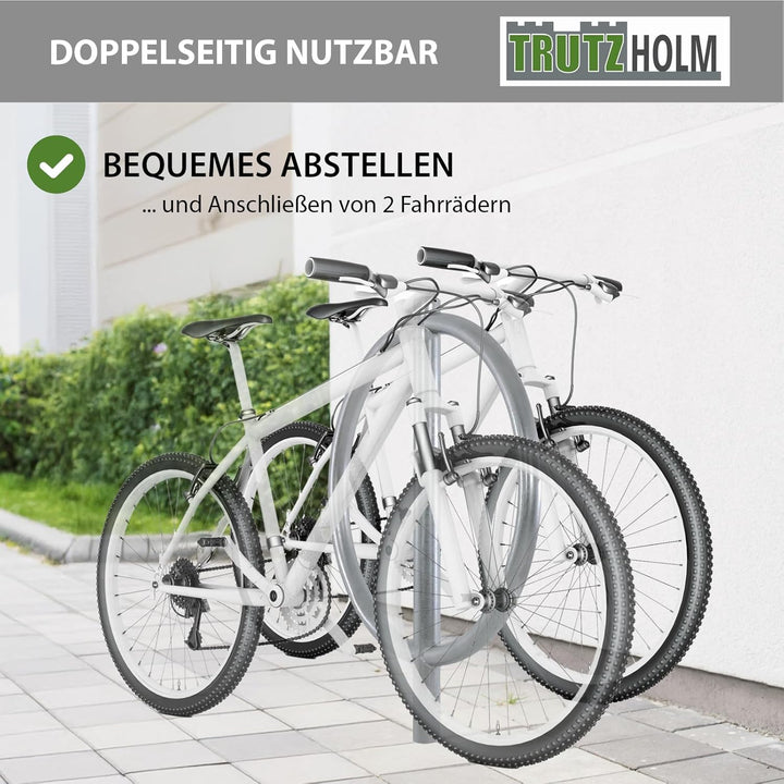 TRUTZHOLM Fahrradanlehnbügel 115 x 76 cm Stahl pulverbeschichtet Ø 60 mm zum Einbetonieren Parker An