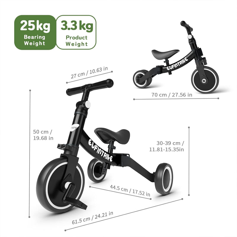 besrey 5 in 1 Laufräder Laufrad Kinderdreirad Dreirad Lauffahrrad Lauflernhilfe für Kinder ab 1 Jahr