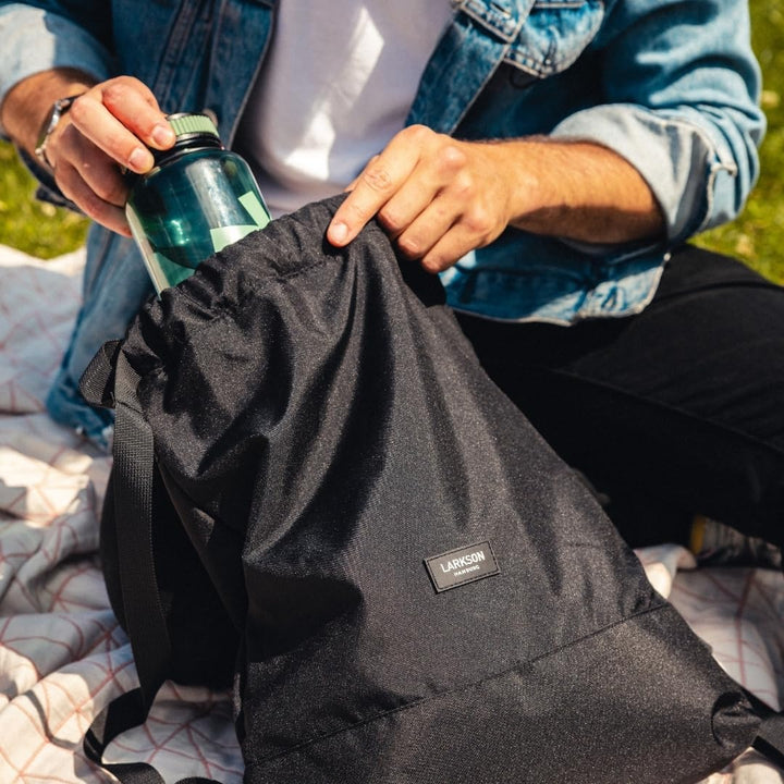 LARKSON Turnbeutel Damen &amp; Herren Grau - No 7 - Rucksack Damen für Sport und Festival - Beutel Rucks