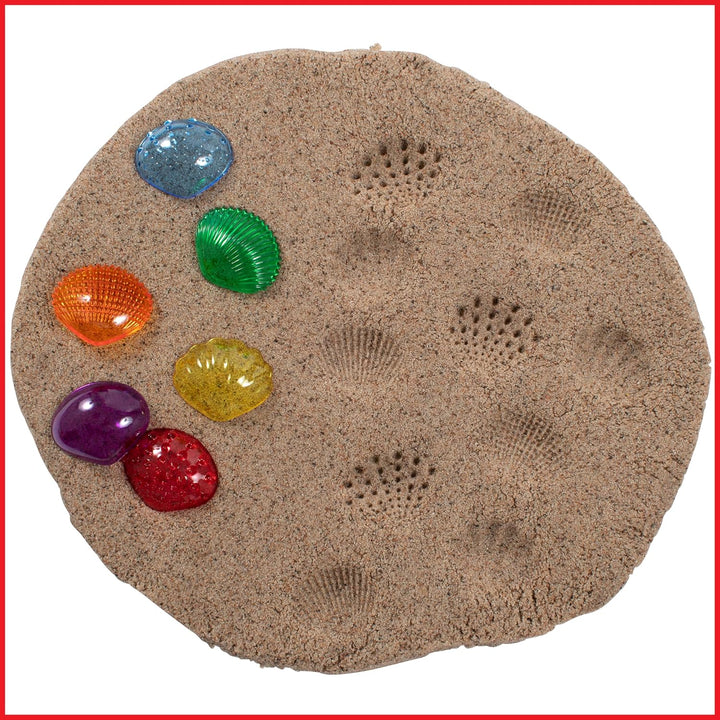 edxeducation Tastmuscheln - Set mit 72 Stück - Lichtdurchlässig - 6 Strukturen und Farben - Alter ab