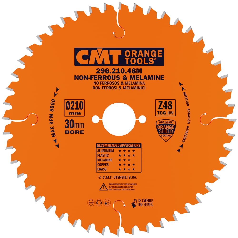 CMT Orange Tools 296.210.48 M – Kreissägeblatt 210 x 2,8 x 30 Z 48 TCG-6 Grad