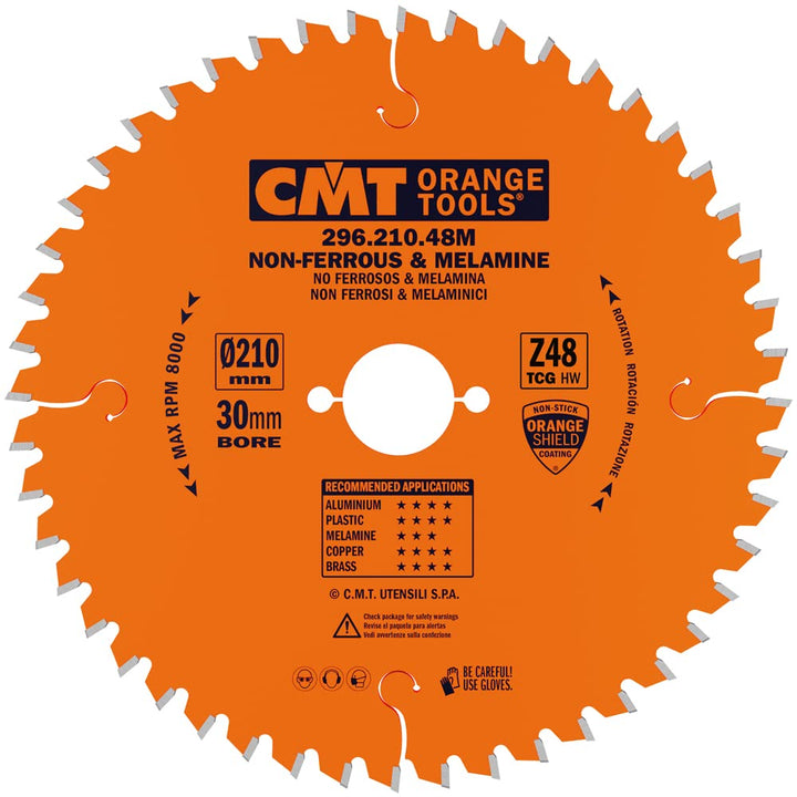 CMT Orange Tools 296.210.48 M – Kreissägeblatt 210 x 2,8 x 30 Z 48 TCG-6 Grad