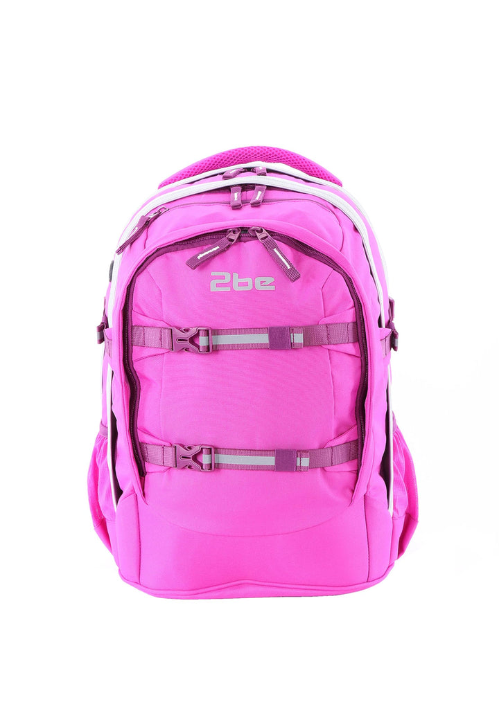 2be Schulrucksack 66320 Ergo School Backpack Fuchsia, Pink Kariert, Einheitsgrösse