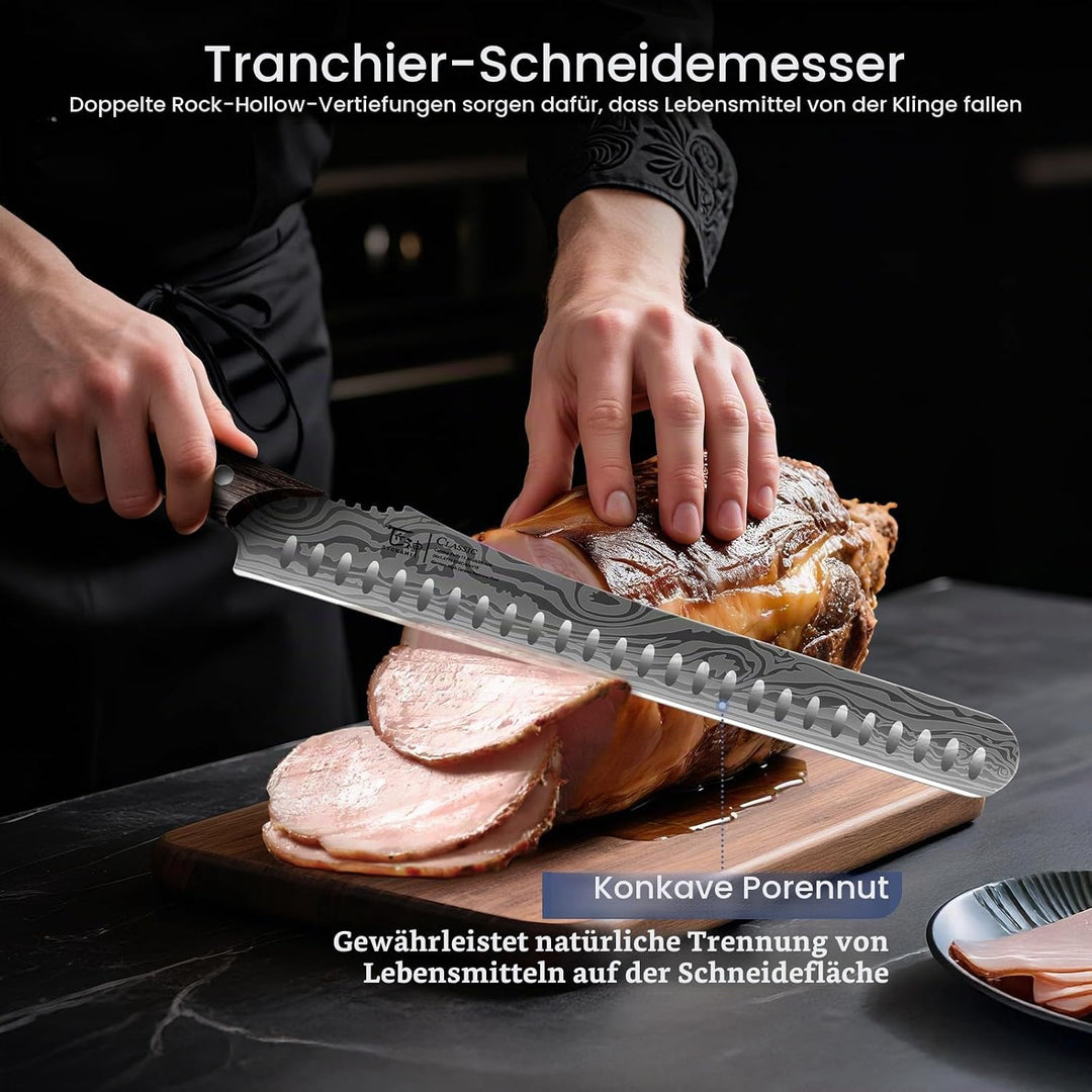 Fleischermesser Set 2-teilig, Küchenmesser zum Schneiden von Fleisch, Hackmesser, Ausbeinmesser &amp; Ze
