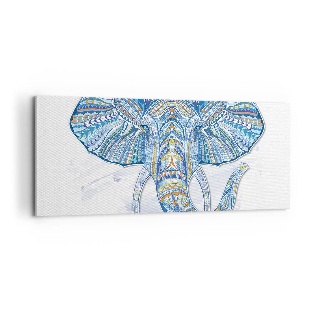 Panorama Bilder auf Leinwand 100x40cm Leinwandbild Elefant Muster Tierwelt Afrika Gross Wanddeko Bil