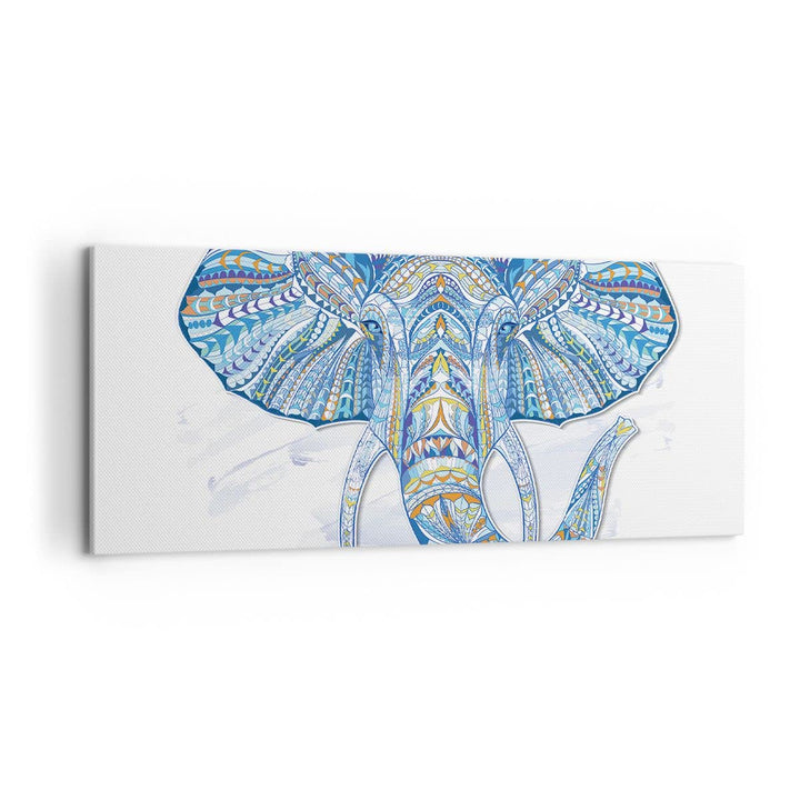 Panorama Bilder auf Leinwand 100x40cm Leinwandbild Elefant Muster Tierwelt Afrika Gross Wanddeko Bil