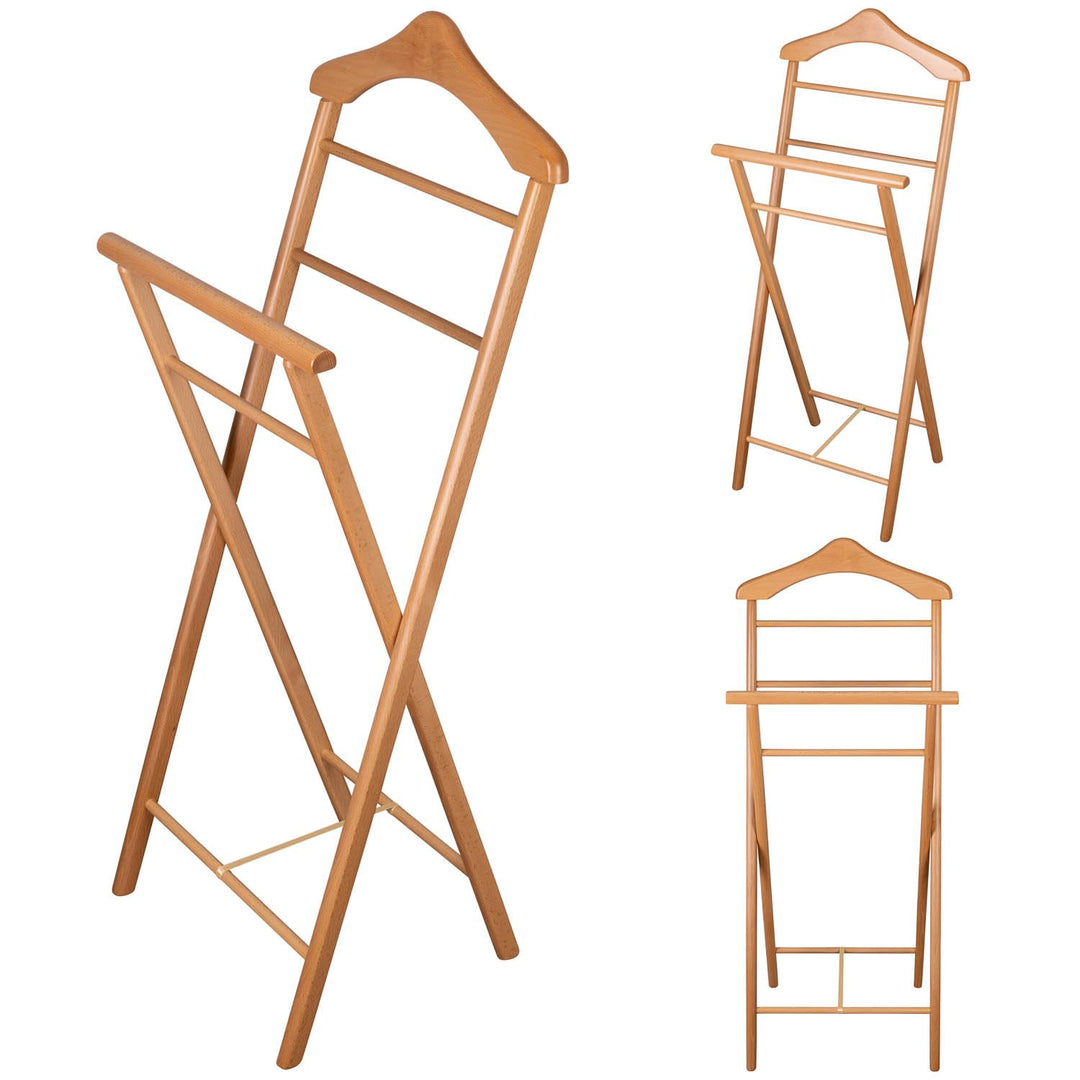 Staboos Herrendiener aus Massivholz – 3er Set fertig montierter Kleiderbutler & Stummer Diener – sta