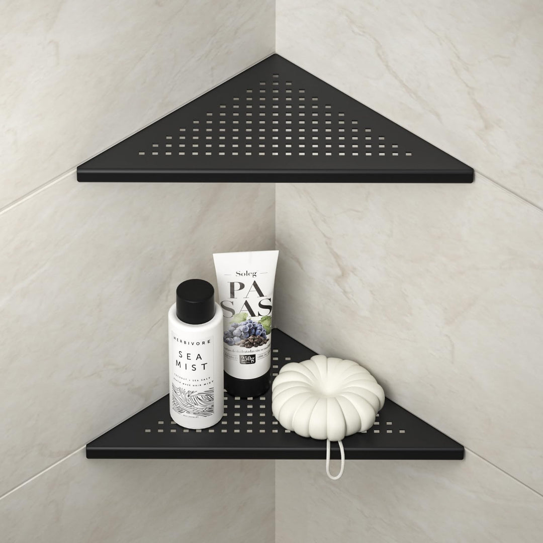 Bernkot Eckablage Duschablage 304 Edelstahl ohne Bohren für Badezimmer Shampoo Halter Organizer Quad