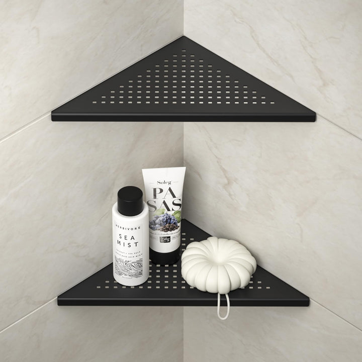 Bernkot Eckablage Duschablage 304 Edelstahl ohne Bohren für Badezimmer Shampoo Halter Organizer Quad