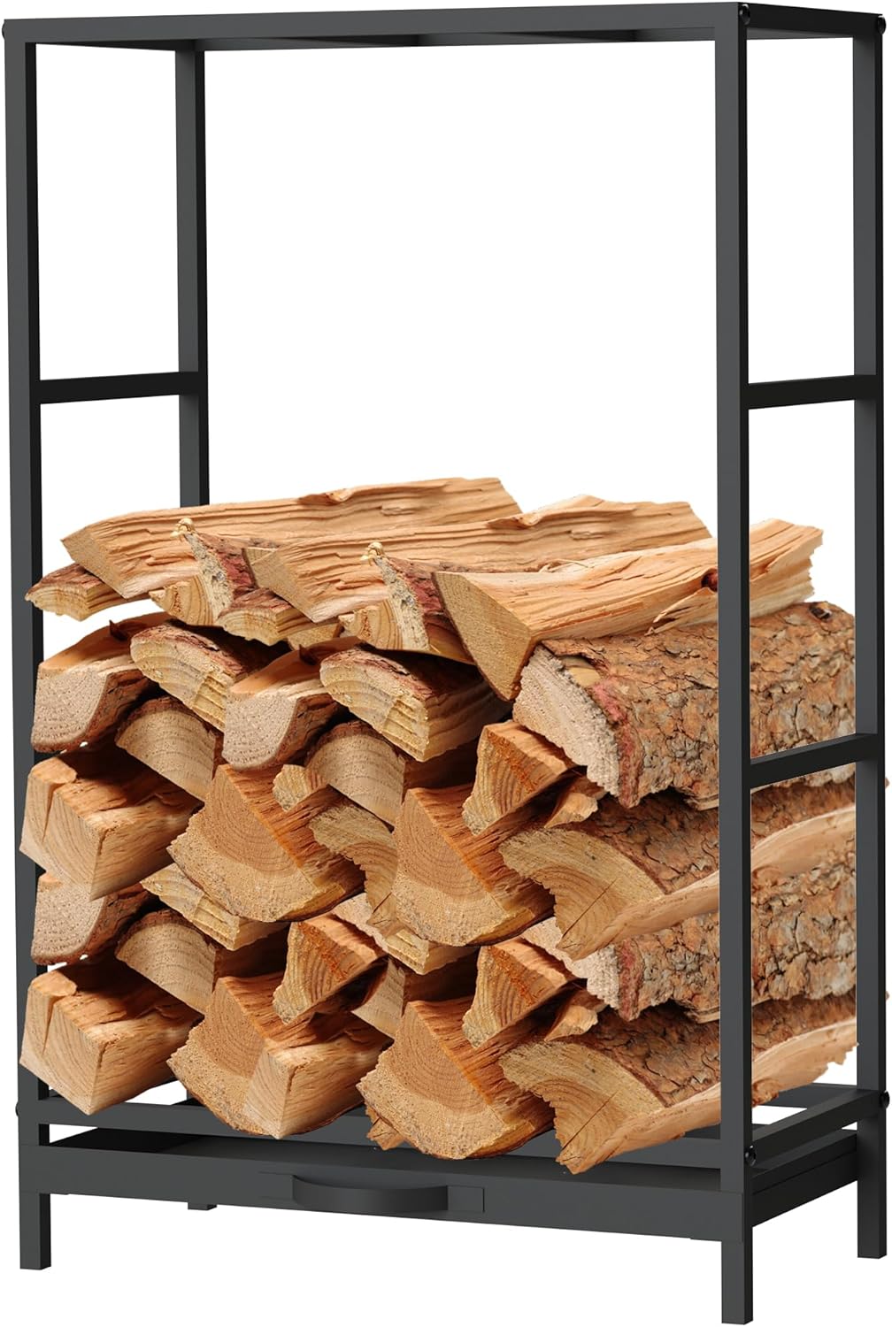 DanDiBo Kaminholzregal Innen Metall Schwarz 80x50x25 cm Brennholzregal Holzaufbewahrung Kaminholzstä