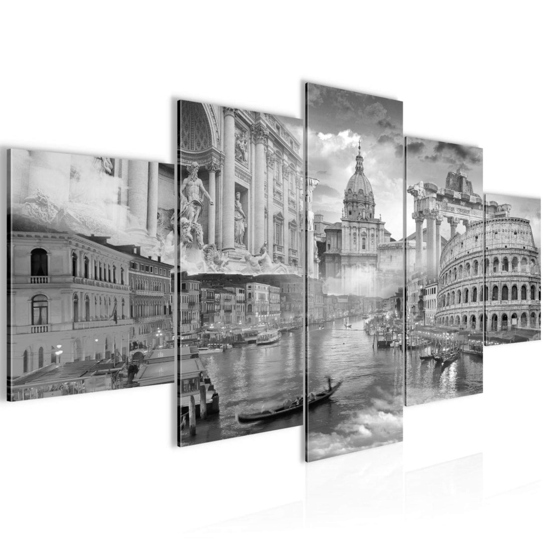 Runa Art - Bilder Italien 200 x 100 cm 5 Teilig XXL Wanddekoration Design Grau 024451c 200 x 100 cm
