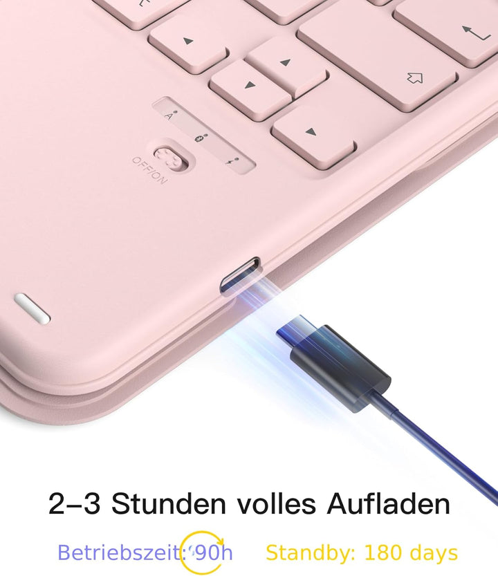 Inateck iPad 10 Generation Hülle mit Tastatur, für iPad 11 Gen. A16 2025 11 Zoll, Air 11 Zoll M3/M2