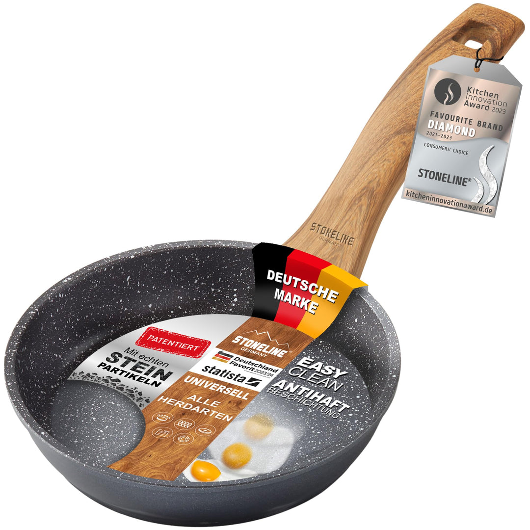 STONELINE Back to Nature Bratpfanne, 16 cm, antihaftbeschichtete Pfanne mit echten Steinpartikeln, a