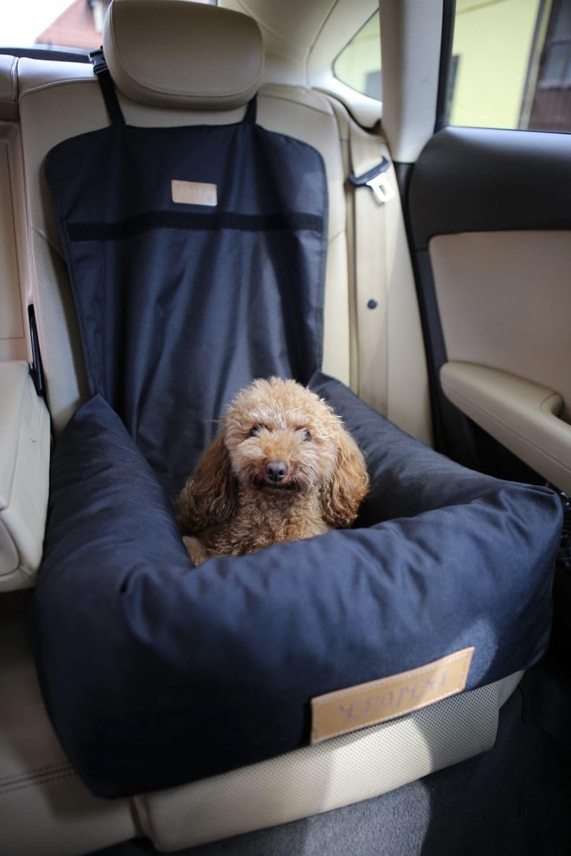 Petsen Personalisierte Hunde Autositz | Hundesitz Auto Rückbank mit Leine| Hundeautositz mit Hundena