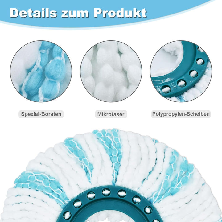 Bodenwischer Ersatzbezug, Wischmopp Bezug Kompatibel Mit Leifheit Clean Twist Disc Mop Ergo Wischmop