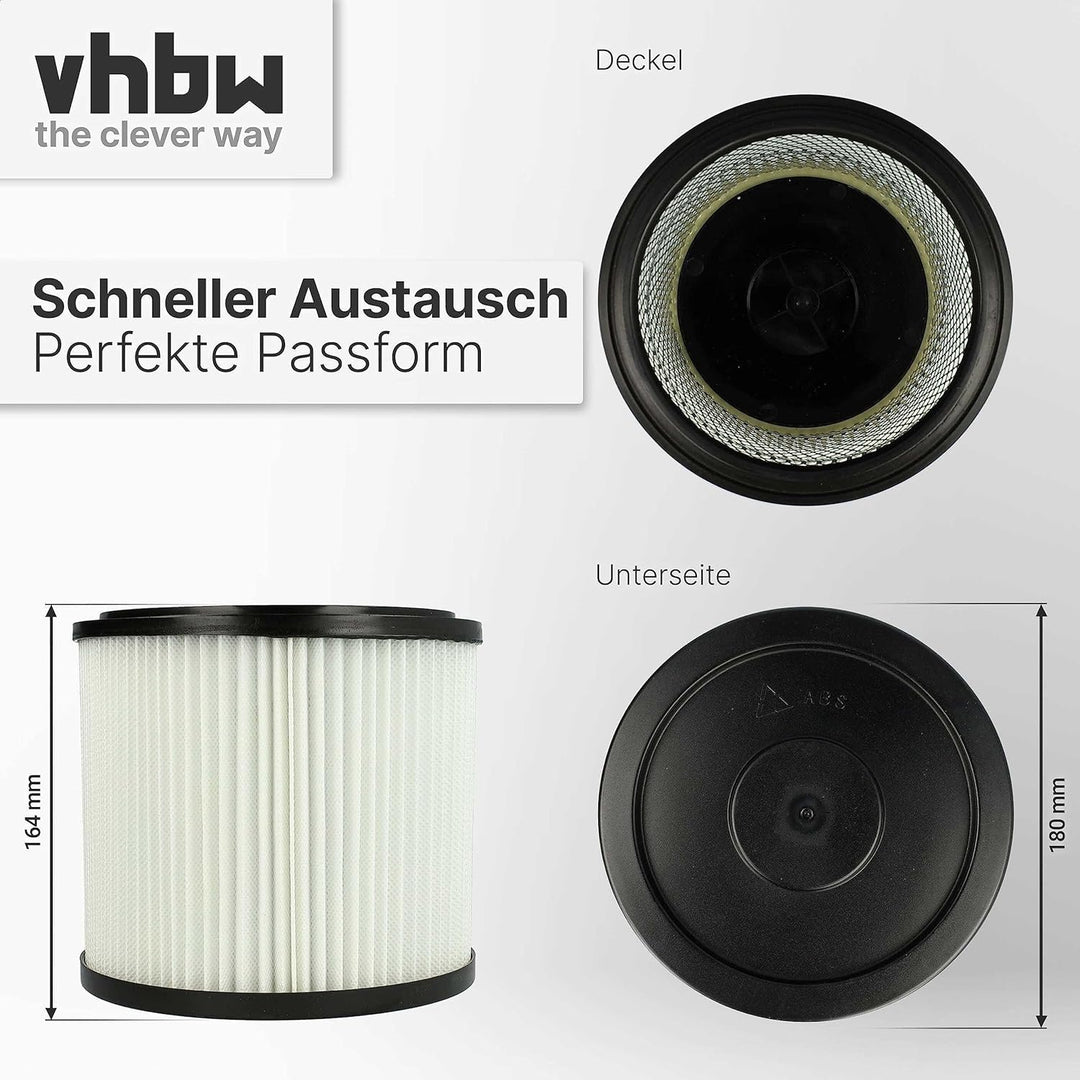 vhbw 2x Faltenfilter kompatibel mit Metabo AS 8000 Staubsauger