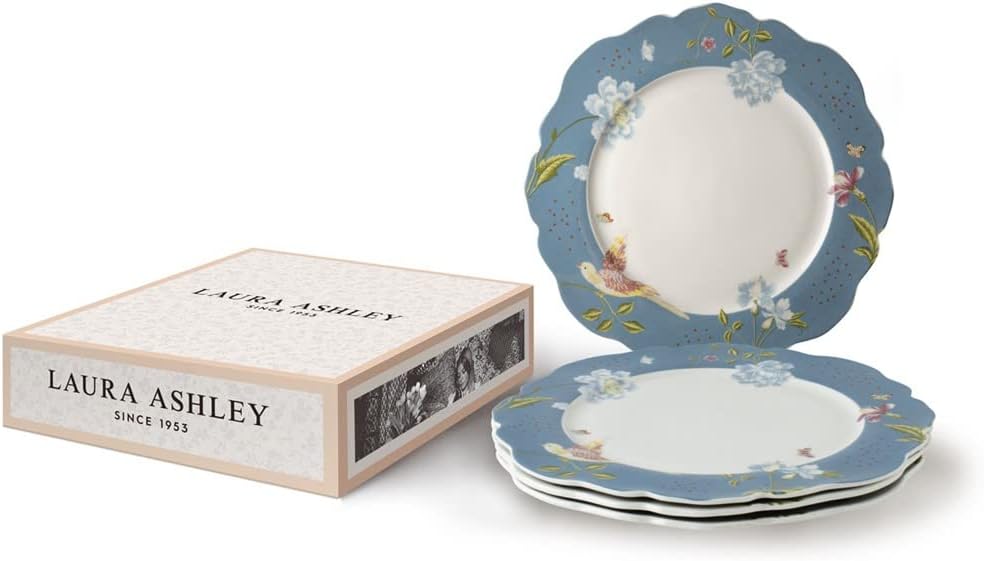 Laura Ashley Heritage Collectables Geschenkset 4 Teller 24,5 cm Seaspray Uni Porzellan